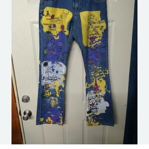 Old navy blue jeans, vintage abstract